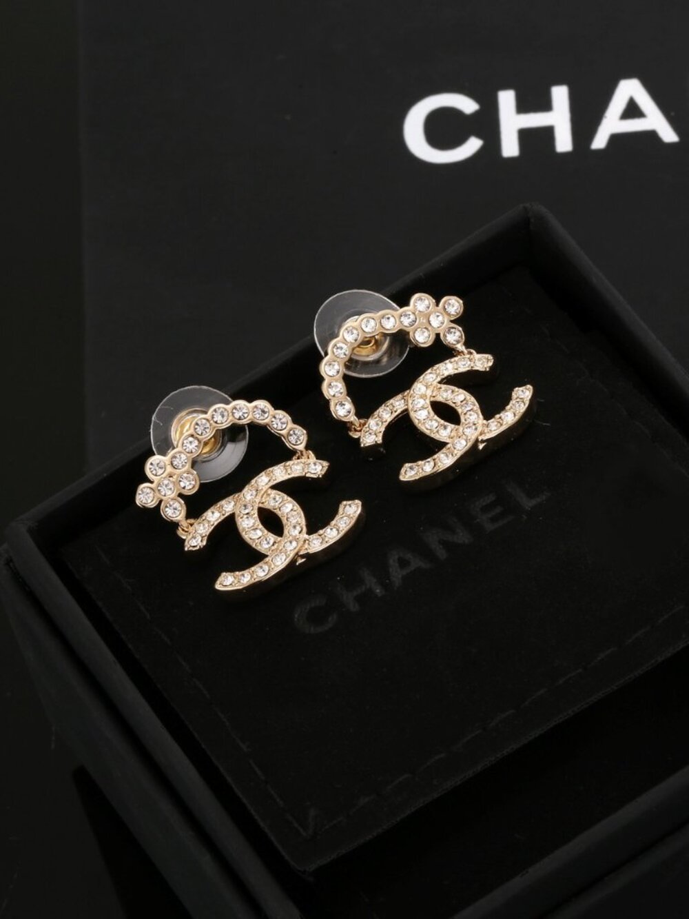 Chanel Pearl & Crystal CC Stud Earrings